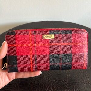 NWT Kate Spade plaid continental wallet